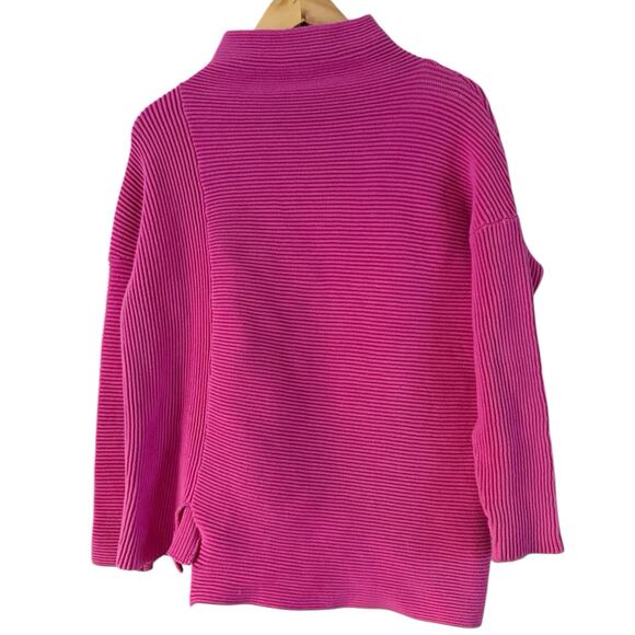 French Connection Pink Ribbed Oversized Mock Neck Modern Sweater Size Small - Picture 1 of 6